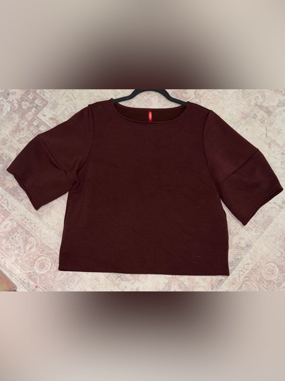 Women's Short Sleeve Boxy Top - Burgundy
Spanx airessential